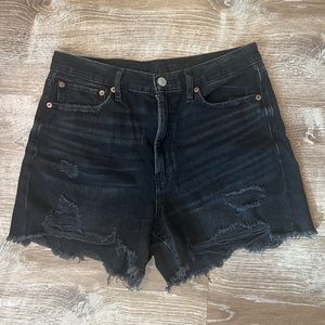 90s boyfriend black denim shorts